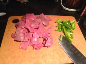 Chopped beef and onions