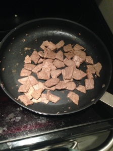 Meat in pan